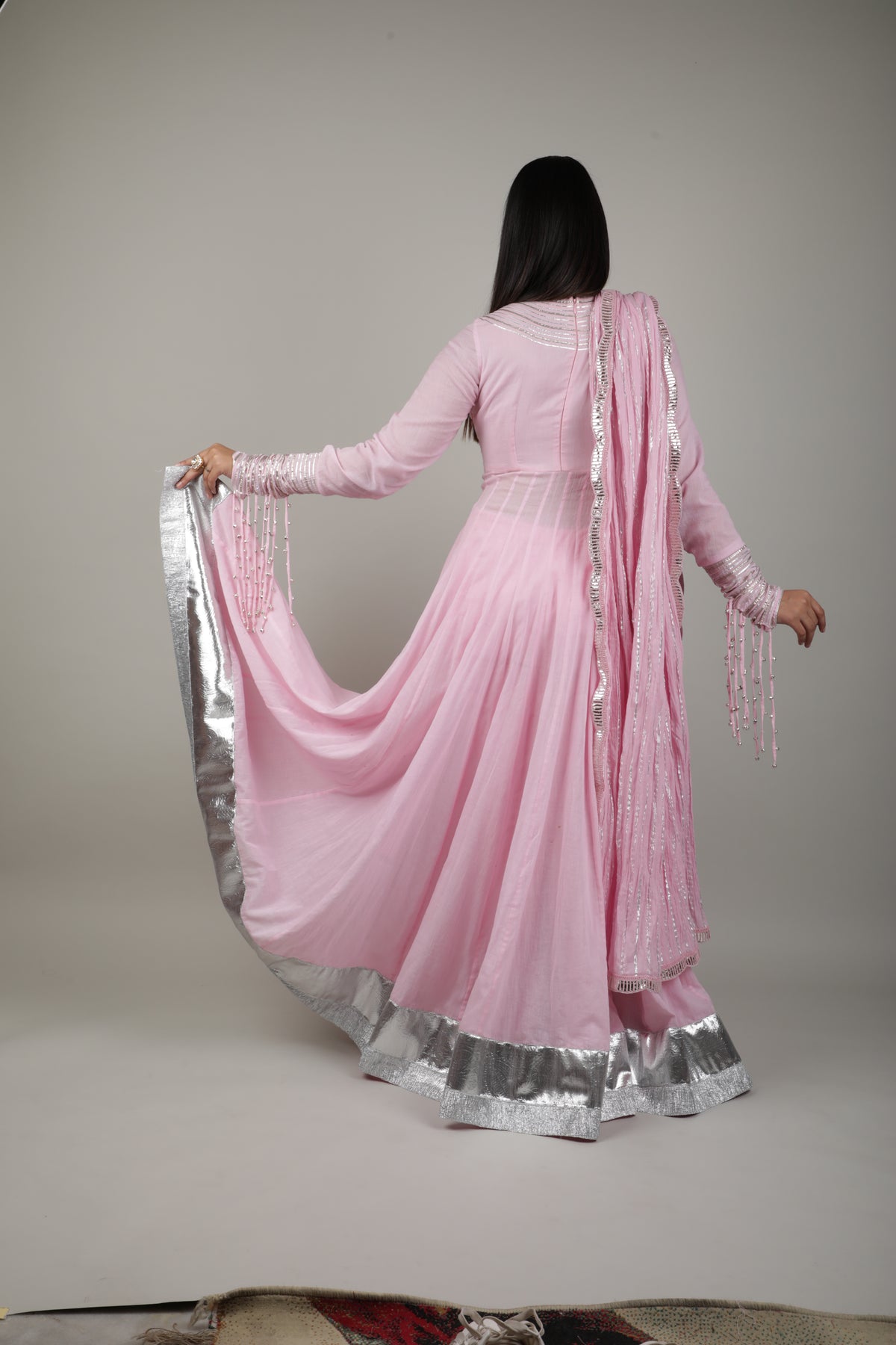 Pink Embroided Anarkali Set-   AVSR 2