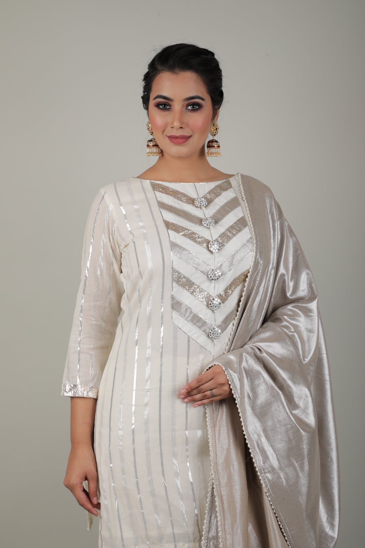 IVORY EMBROIDED SHARARA & KURTA SET-   AVSR 13