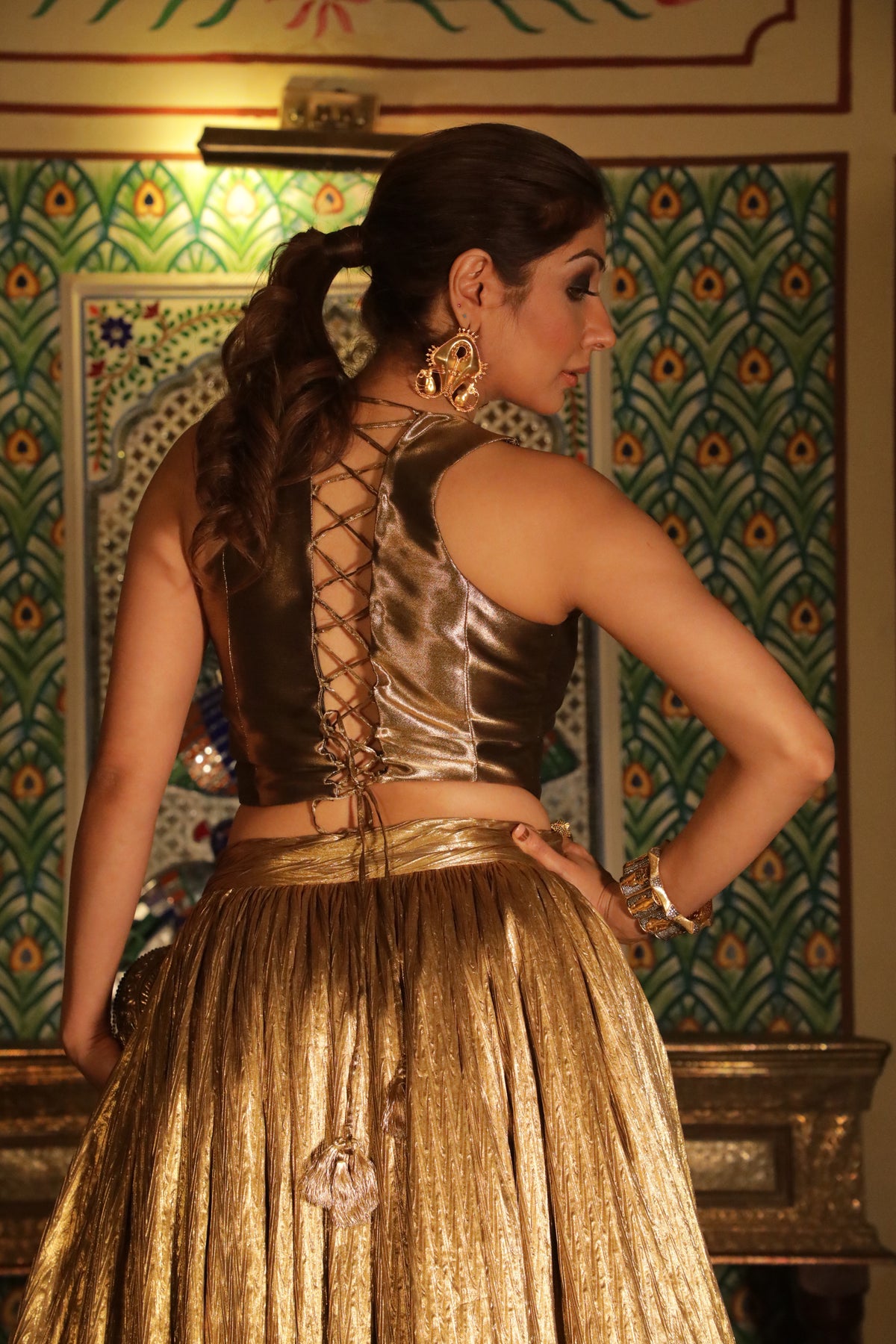 Gold Lehenga /Skirt Set-   AVSR 12(B)