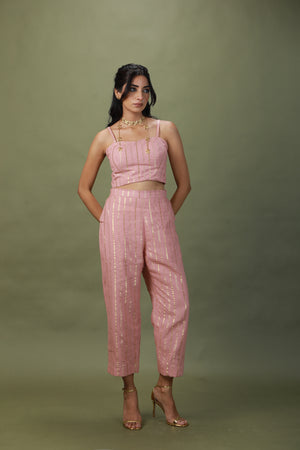 DEVI DRAPE SALMON PINK 4 PCS SET -   DD 21