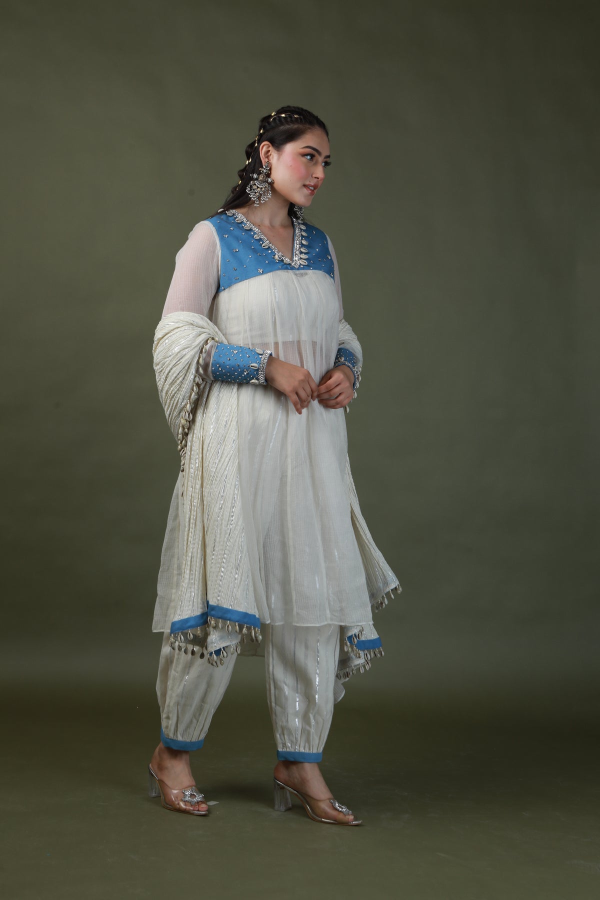 DEVI DRAPE SWAROSKEY SUIT -   DD 37