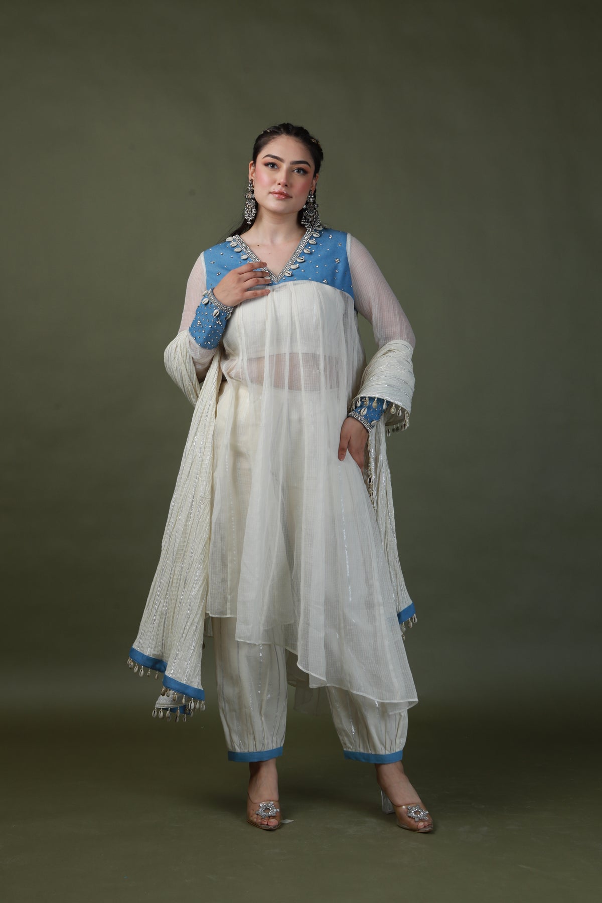 DEVI DRAPE SWAROSKEY SUIT -   DD 37