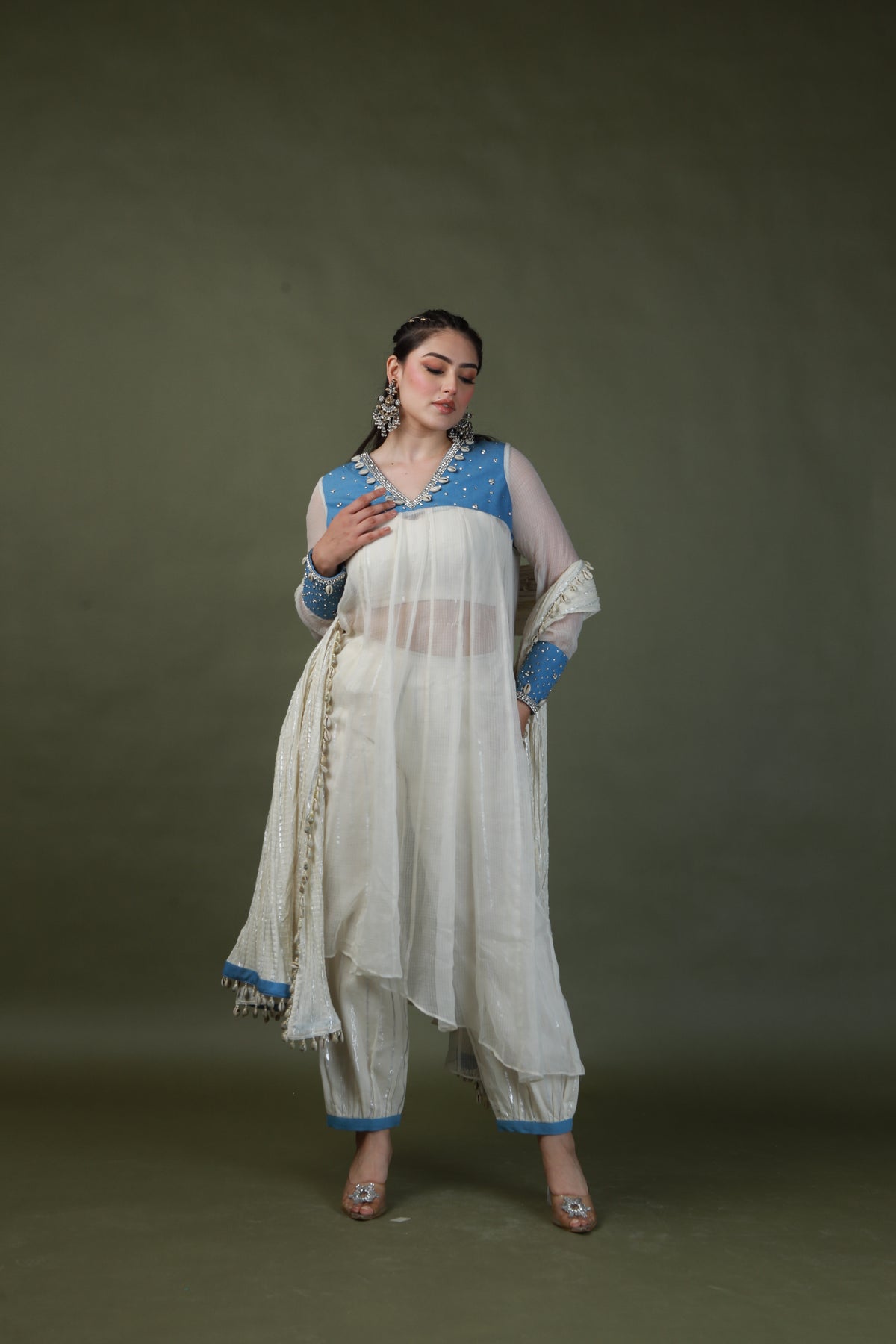 DEVI DRAPE SWAROSKEY SUIT -   DD 37