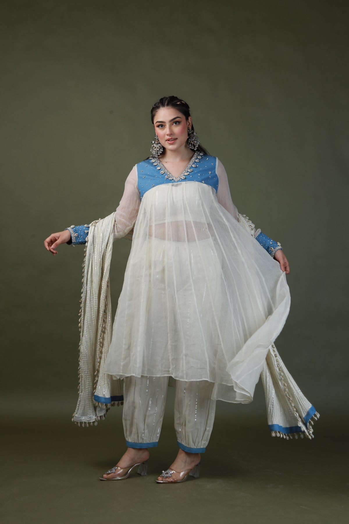 DEVI DRAPE SWAROSKEY SUIT -   DD 37