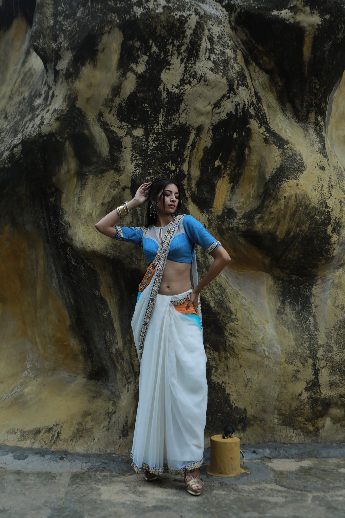 devi drape hand painted saree set -   DD 78