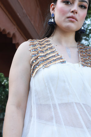 devi drape kota doria hand painted suit -   DD 79