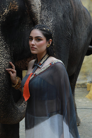 devi drape hand painted saree set -   DD 80