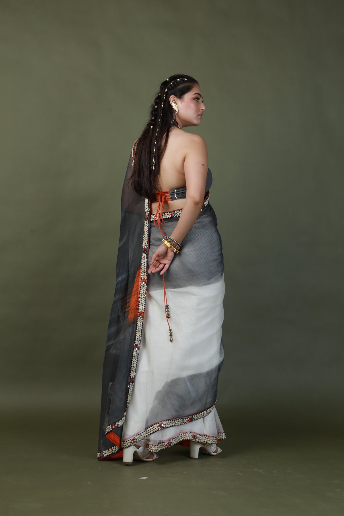 devi drape hand painted saree set -   DD 80
