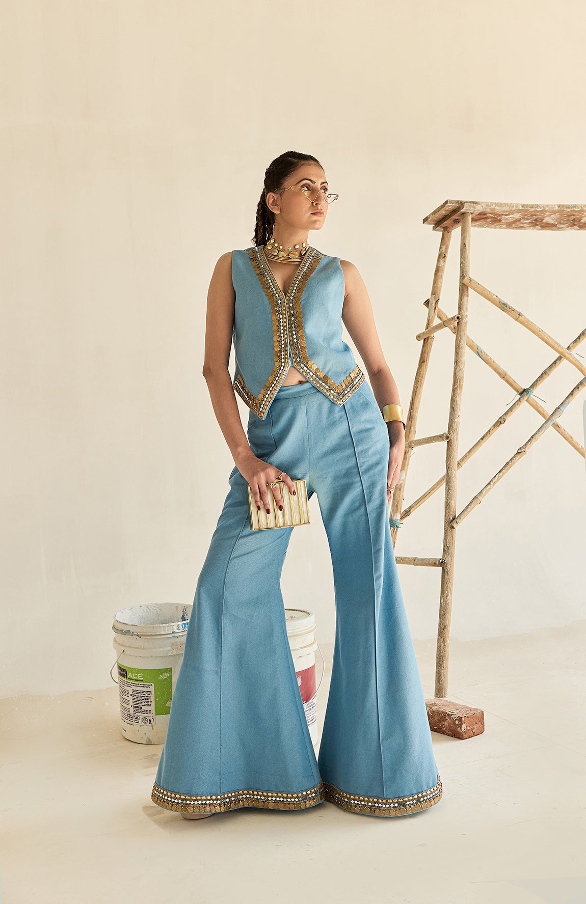 DENIM WAIST COAT AND  HIPSTARS-   DD 12