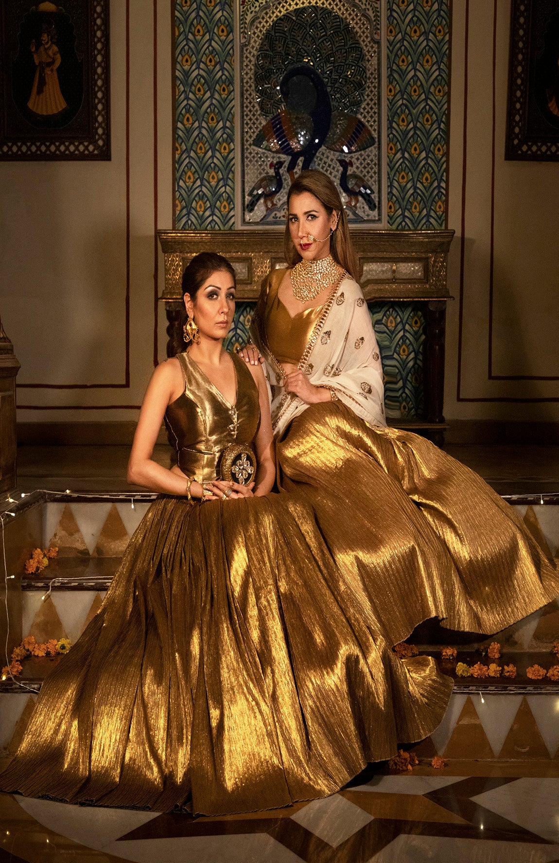 GOLD WAIST COAT AND GOLD LEHANGA -   DD 19