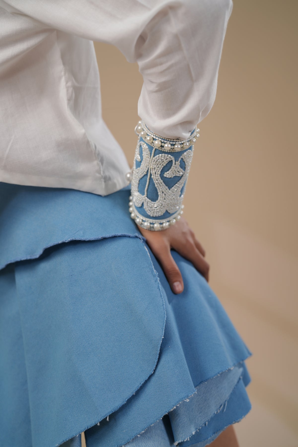 DENIM PEARL CUFFS-   PS 31