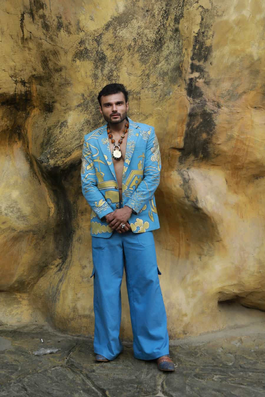Men's denim Hand Painted blazer-   DDM 51